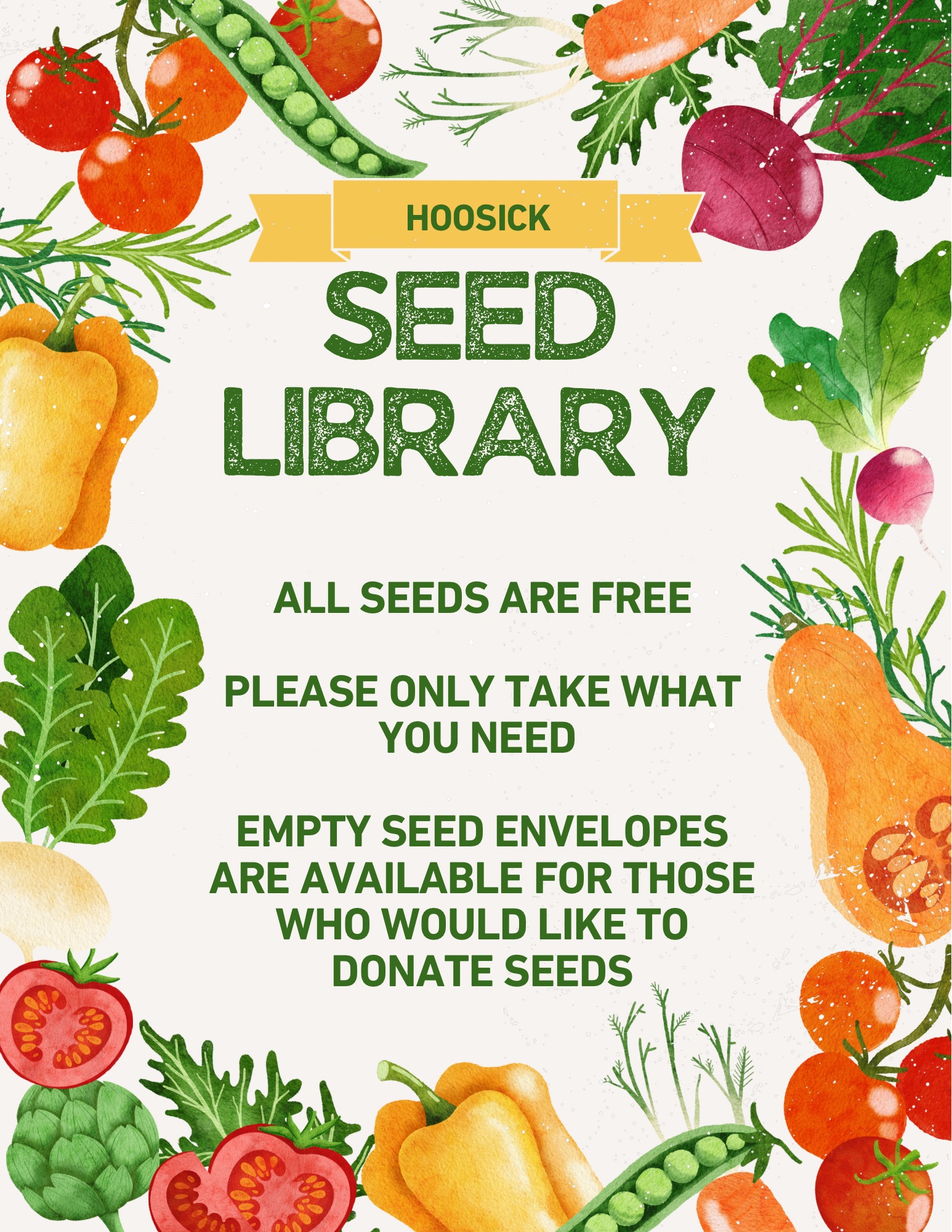 Hoosick Community Garden Autumn Harvest Festival announcement flyer